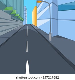 City Cartoon. Vector Illustration. EPS 10.