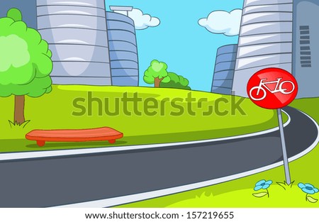 City Cartoon. Vector Illustration. EPS 10.