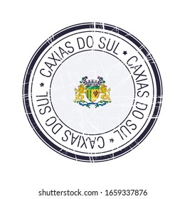 City of Caxias do Sul, Brazil postal rubber stamp, vector object over white background