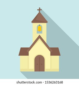 City chapel icon. Flat illustration of city chapel vector icon for web design