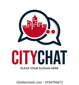 City chat vector logo template. This design use conversation symbol. Suitable for business.