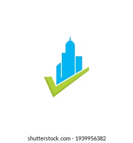 Diseño de ilustración de icono del vector de la comprobación de la ciudad