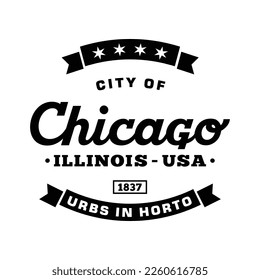 City of Chicago, Illinois. Vector design template.