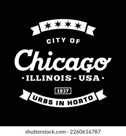 City of Chicago, Illinois. Vector design template.