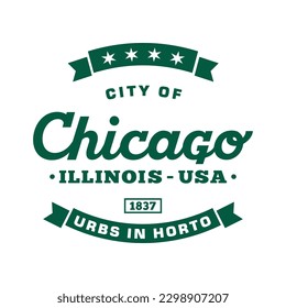 City of Chicago, Illinois. Vector design template.