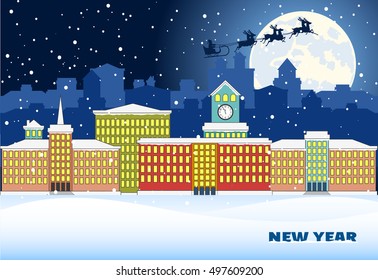 City Christmas landscape