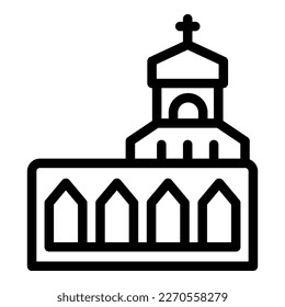 City church icon outline vector. Croatia landmark. World balkan