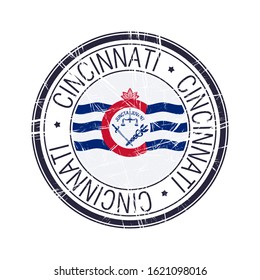 City of Cincinnati, Ohio postal rubber stamp, vector object over white background