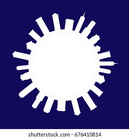 City in circle shape - Buildings.vector illustration
