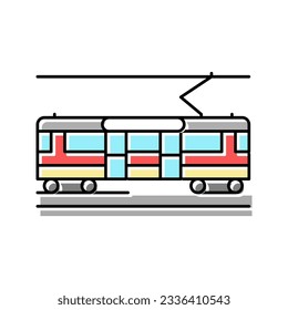 city circle tram color icon vector. city circle tram sign. isolated symbol illustration