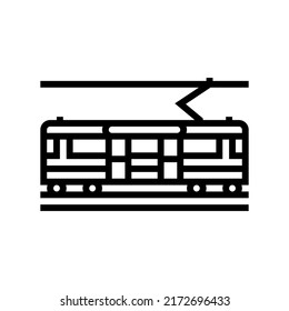 city circle tram line icon vector. city circle tram sign. isolated contour symbol black illustration