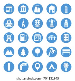 City circular icons set