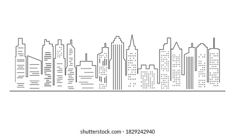 City or Cityscape Outline Illustration