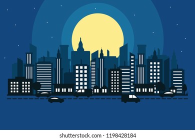 City Cityscape Skyline Landscape Building Street Design Illustration