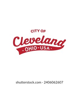 City of Cleveland lettering design. Cleveland, Ohio typography design. Vector and illustration.