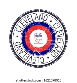 City of Cleveland, Ohio postal rubber stamp, vector object over white background