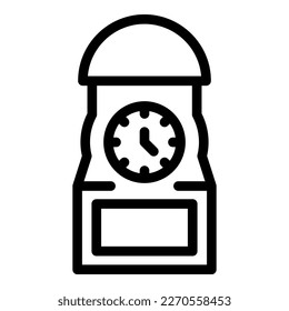 City clock icon outline vector. Zagreb map. Tourism balkan