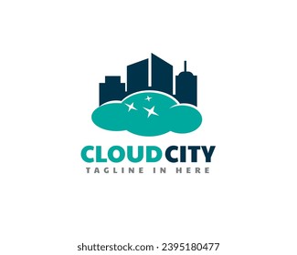 city cloud modern data base logo icon symbol design template illustration inspiration