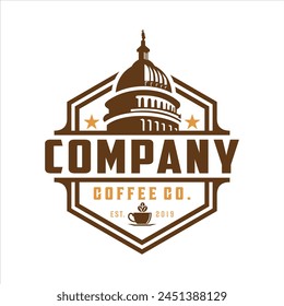City Coffee Icon Logo Design Element, Coffee House logo template, design inspiration, vector
