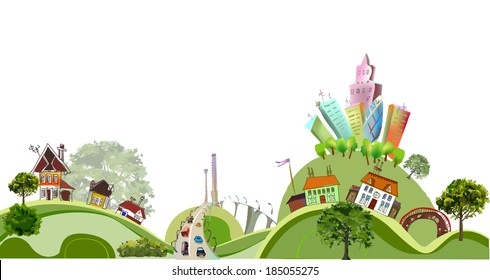 City collection, City and roads