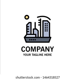 City, Colonization, Colony, Dome, Expansion Business Logo Template. Flat Color. Vector Icon Template background
