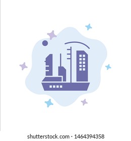 City, Colonization, Colony, Dome, Expansion Blue Icon on Abstract Cloud Background. Vector Icon Template background