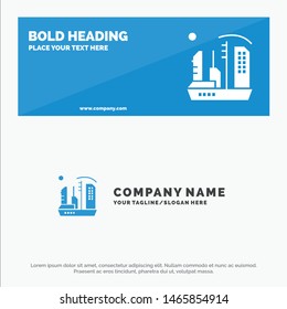 City, Colonization, Colony, Dome, Expansion SOlid Icon Website Banner and Business Logo Template. Vector Icon Template background