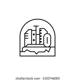 city, colony, dome, outer, space icon. Element of future technological pack for mobile concept and web apps icon. Thin line icon for website design and development
