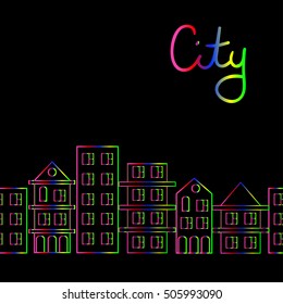 City color lines seamless vector