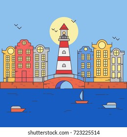 city colorful flat design 