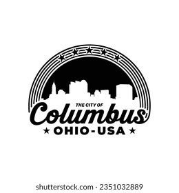 La ciudad de Colón, Ohio, EE.UU. Plantilla de diseño de logotipo. Vector e ilustración.