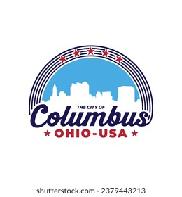 The city of Columbus, Ohio, USA. Logo design template. Vector and illustration.