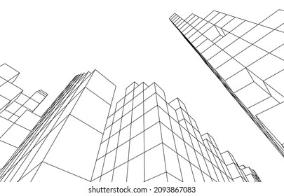 city concept drawing vector illustration 