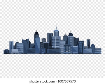 City concept isolated on checkered backgound. Vector illustration.