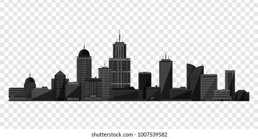 City concept isolated on checkered backgound. Vector illustration.