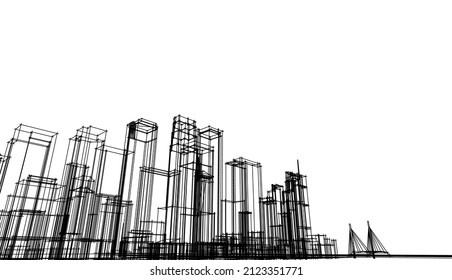 dibujo vectorial de concepto de ciudad