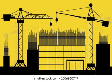 city construction : Construction of the building under the design.vector