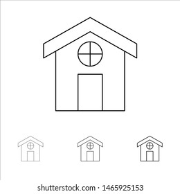 City, Construction, House Bold and thin black line icon set. Vector Icon Template background