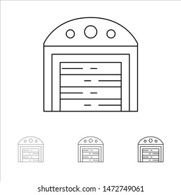City, Construction, House Bold and thin black line icon set