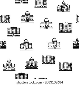 Construcción De La Ciudad Y Vector De Paisaje Ilustración De Línea Delgada De Patrón Sintomático