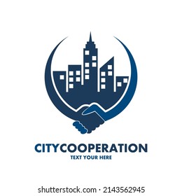 City cooperation vector logo template. This design use building symbol. Suitable business.