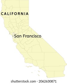 City and County of San Francisco location on California state map