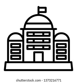 City courthouse icon. Outline city courthouse vector icon for web design isolated on white background