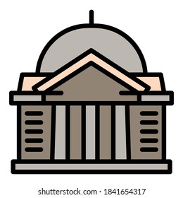City courthouse icon. Outline city courthouse vector icon for web design isolated on white background