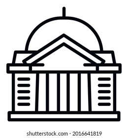 City courthouse icon. Outline city courthouse vector icon for web design isolated on white background