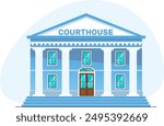 City courthouse. Stock vector illustration