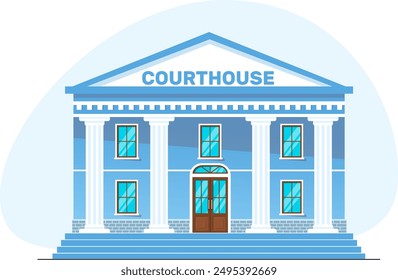 City courthouse. Stock vector illustration