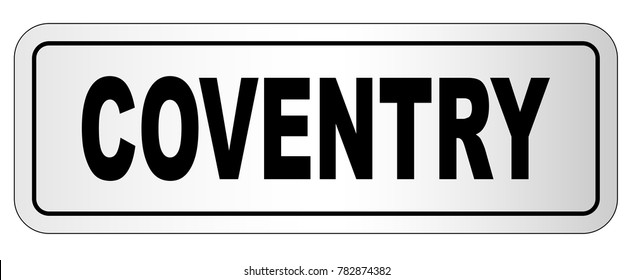 The city of Coventry nameplate on a white background