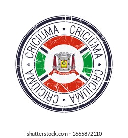 City of Criciuma, Brazil postal rubber stamp, vector object over white background