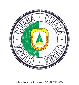 City of Cuiaba, Brazil postal rubber stamp, vector object over white background